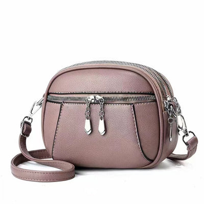 Solid Color Small Round Bag Fashion Multi - pocket Large Capacity Shoulder Crossbody Bags For Women Handbags - VirtualLight4