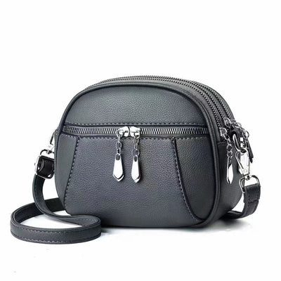 Solid Color Small Round Bag Fashion Multi - pocket Large Capacity Shoulder Crossbody Bags For Women Handbags - VirtualLight4