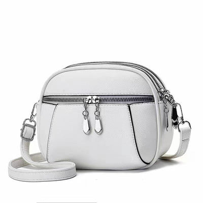 Solid Color Small Round Bag Fashion Multi - pocket Large Capacity Shoulder Crossbody Bags For Women Handbags - VirtualLight4