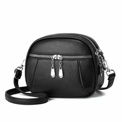 Solid Color Small Round Bag Fashion Multi - pocket Large Capacity Shoulder Crossbody Bags For Women Handbags - VirtualLight4