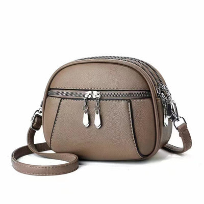 Solid Color Small Round Bag Fashion Multi - pocket Large Capacity Shoulder Crossbody Bags For Women Handbags - VirtualLight4