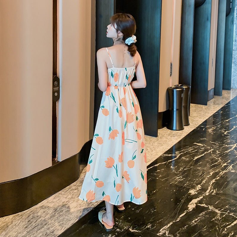 Tie - bow Floral Dress Holiday Midi Dress - VirtualLight0