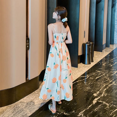 Tie - bow Floral Dress Holiday Midi Dress - VirtualLight0