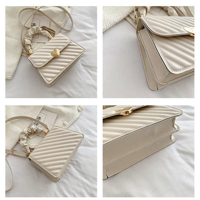 Women Handbags Fashion Chain Shoulder Bags With Love Metal Design - VirtualLight4