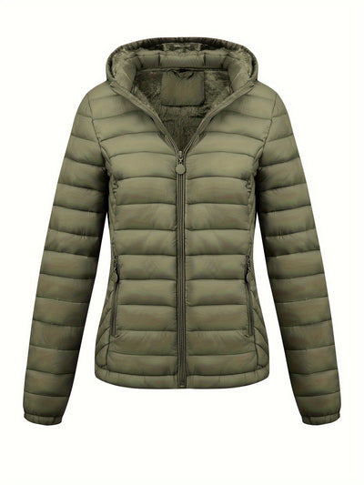 Women's Lightweight Hooded Winter Jacket Nylon Material - VirtualLightWomen's Lightweight Hooded Winter Jacket